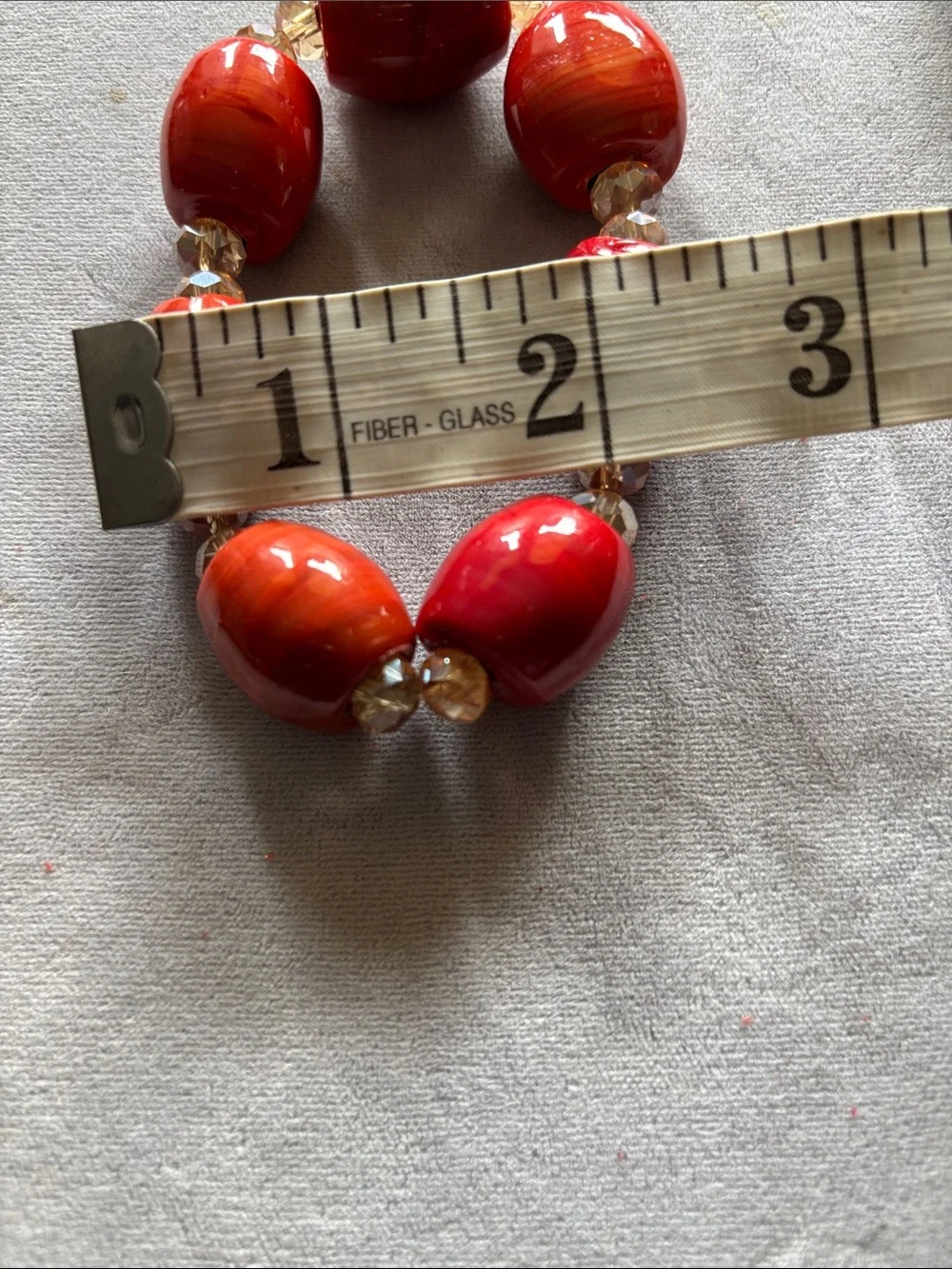 Vibrant Red Beaded Stretch Bracelet with Faceted Accents